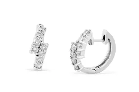 0.71 CT TW Round Diamond Hoop Earrings 14K White Gold DER003