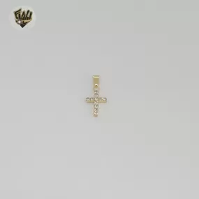 (1-2196-2) Gold Laminate - Zircon Cross Pendants  - BGF