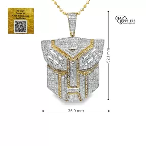 10K Gold 2.18 CTW Diamond Robot Charm