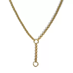 AFJ Gold Collection - Lariat Rolo Chain Necklace, Yellow Gold