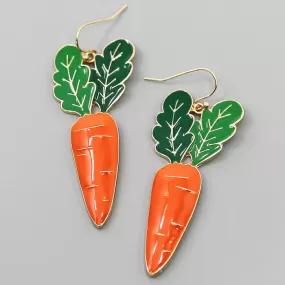 Carrot Enamel Drop Earrings