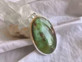 Chrysoprase Naevia Pendant - Large Oval