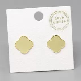 Clover Gold Dipped Stud Earrings