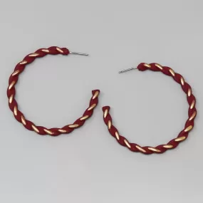 Color Dipped Twisted Metal  Hoop Earrings