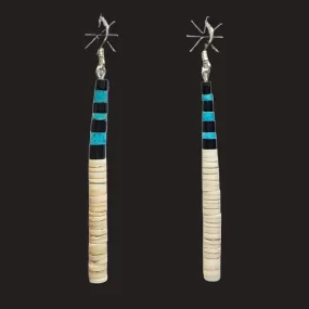 Kewa Pueblo Hand-rolled Bead Earrings