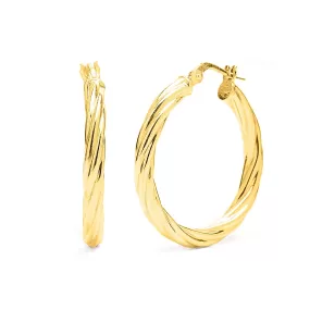 Large Gold Twisted Hoops