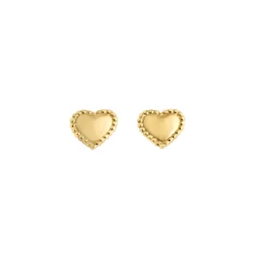 Lucky Heart earrings, Yellow Gold