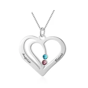 Personalized Engraved Name Heart-Shaped Necklaces