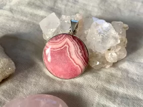 Rhodochrosite Akoni Pendant - Round