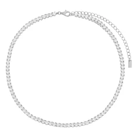 Silver Tennis Choker Necklace