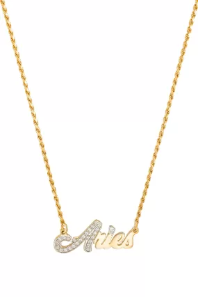 Simone I. Smith Zodiac Nameplate Necklaces - Aries