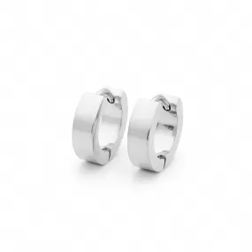 Stainless Steel Huggie Hoop Earrings - Medium