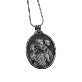 WWJD Jesus the Shepherd Pendant Necklace